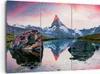 Bild auf Leinwand - Leinwandbild - Berge Felsen Wasser - Produktbild-Vorschau 1