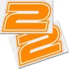 Startnummer Aufkleber 2er Set, Schrift Brünn, # 2, orange Produktbild-Vorschau 1