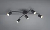 A black ceiling light with five adjustable spotlights is shown against a plain gray background. Podgląd zdjęcia produktu