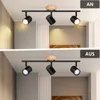 ZMH LED stropné svietidlo 3 plamene stropné svietidlo drevo Náhľad obrázku produktu 5