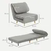 HOMCOM Canapé-lit 2-en-1, fauteuil-lit, matelas pliant, lit Voir les images du produit 3