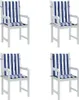 vidaXL Niedriglehner-Auflagen 4 Stk. Blau & Weiß Gestreift Produktbild-Vorschau 4