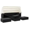 vidaXL Garten-Sonneninsel mit Dach Schwarz Poly Rattan Produktbild-Vorschau 3