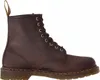 A side view of a brown leather boot. Voir les images du produit