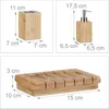 Relaxdays Badaccessoires Bambus, 3-teiliges Badezimmer Set Produktbild-Vorschau 4