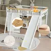 Łóżko piętrowe Merax 90x200cm ze zjeżdżalnią, szafą i Podgląd zdjęcia produktu 2
