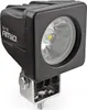 A close-up studio shot of a black LED work light with a silver mounting bracket. Produktbild-Vorschau