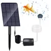 A solar-powered pond aerator kit with a solar panel, air pump, tubing, and air stone, shown with a graphic of a goldfish and bubbles. Produktbild-Vorschau