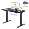 A black standing desk with a computer monitor, keyboard, mouse, and a vase of flowers. Anteprima dell’immagine prodotto