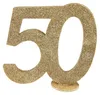 Jubiläumszahl 50 Gold glitzernd zum Aufstellen, 10 cm Deko Produktbild-Vorschau 1