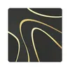 MuchoWow® Mauspad Mousepad Goldene Wellen auf schwarzem Produktbild-Vorschau 1