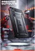 A rugged phone case is displayed in a futuristic, industrial setting with robotic arms. Produktbild-Vorschau
