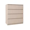 A beige chest of drawers with four drawers is shown against a white background. Produktbild-Vorschau