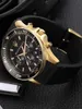 A close-up shot of a gold and black Maserati watch with a black strap. Produktbild-Vorschau