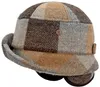Balke bunt karierter Toque Winter-Stoffhut mit Ohrenklappen in beige