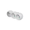A white power strip with two outlets and two USB ports, shown from a side angle against a white background. Produktbild-Vorschau