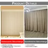 A split image showing two types of curtains, with text comparing their features. Produktbild-Vorschau