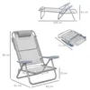 Outsunny 2er Set Campingstühle Faltstuhl mit 6-fach Produktbild-Vorschau 3