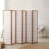 6 Panneaux Shoji Paravent Japonais Bois Brun Foncé Voir les images du produit 1