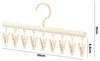 WELLHAUS Kleiderbügel mit Klammern 2er Set Beige Schal Produktbild-Vorschau 3