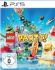 The image is a product packaging for a PS5 game called LEGO Party! It features various LEGO characters and scenes from the game, set against a bright blue sky. Produktbild-Vorschau