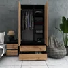 STIV Möbel | Armoire Noir Mat/Dub Wotan 90x50x180 cm | 2 Voir les images du produit 10