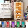Armadio in vetro con illuminazione a LED, mobile angolare Anteprima dell’immagine prodotto 8
