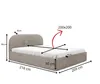 A diagram showing the dimensions of a bed. Náhled obrázku produktu