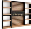 A modern wall unit with shelves and a fireplace. Produktbild-Vorschau