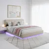 A bedroom scene featuring a bed with LED lighting. Produktbild-Vorschau