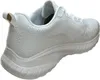 A white SKECHERS Bobs Sport Squad Chaos - Face Off shoe is shown from a side-rear angle against a white background. Anteprima dell’immagine prodotto