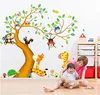 Kreslený strom šťastného zvířete se sovou opice zebra Náhled obrázku produktu 2