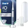 An Oral-B iO electric toothbrush and its accessories are displayed against a colorful background. Produktbild-Vorschau