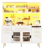 Buffetschrank Weiß mit LED-Beleuchtung & Pegboard, Produktbild-Vorschau 10