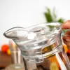 A close-up shot of a person's hand holding a glass pitcher filled with water and fruit. Podgląd zdjęcia produktu