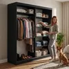 BEAUTYSOFA | Armoire DONATELLO 180 cm Noir/Artisan avec Voir les images du produit 4
