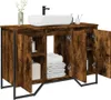 vidaXL Spodná skrinka pod umývadlo dymový dub 91x35x60 cm Náhľad obrázku produktu 2
