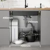 Under-sink cabinet with kitchen sink, faucet, water filter, and cookware. Produktbild-Vorschau