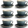 Olympia Kiln Cappuccinotassen + Untertassen Ozean | 34cl | Produktbild-Vorschau 1