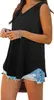 ASKSA Damen Bluse V-Ausschnitt Ärmellose Einfarbige T-Shirt Produktbild-Vorschau 2
