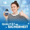 A woman is holding a bottle of supplements and giving a thumbs up, with marketing text and icons in the background. Náhled obrázku produktu
