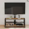TV-Schrank Braun 116x42x125 cm mit schwarzem Hartglas, Produktbild-Vorschau 5