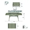 Collage of images showing a portable grill in different states and dimensions, with measurement callouts and a comparison to an iPhone. Produktbild-Vorschau