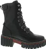 A black lace-up boot with a chunky sole and red detailing. Produktbild-Vorschau