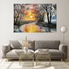 Bilder auf glas - Einteilig - Fluss Sonne Bäume - 120x80cm Produktbild-Vorschau 7