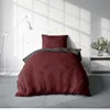 Bettwäsche 155x220 cm bordeaux rot anthrazit Uni Übergröße Produktbild-Vorschau 2