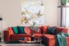 MuchoWow® Poster Marmor - Gold - Weiß 100x100 cm - Produktbild-Vorschau 2