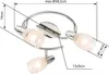 A diagram showing the dimensions of a chrome-plated metal spotlight with three E14 bulbs. Náhled obrázku produktu