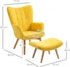HOMCOM Ohrensessel mit Hocker, Relaxsessel, Polstersessel Produktbild-Vorschau 3