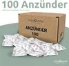 A cardboard box of fire starters is shown, with many individual fire starter packets scattered in front of it. Produktbild-Vorschau